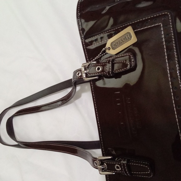 Chocolate Brown Coach Tote - Picture 1 of 9